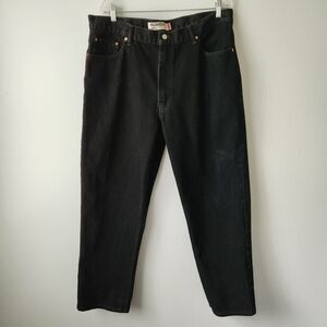 Levis 550 Jeans Men's 40x32 (39x29.75) Relaxed Tapered Leg Black Denim Casual
